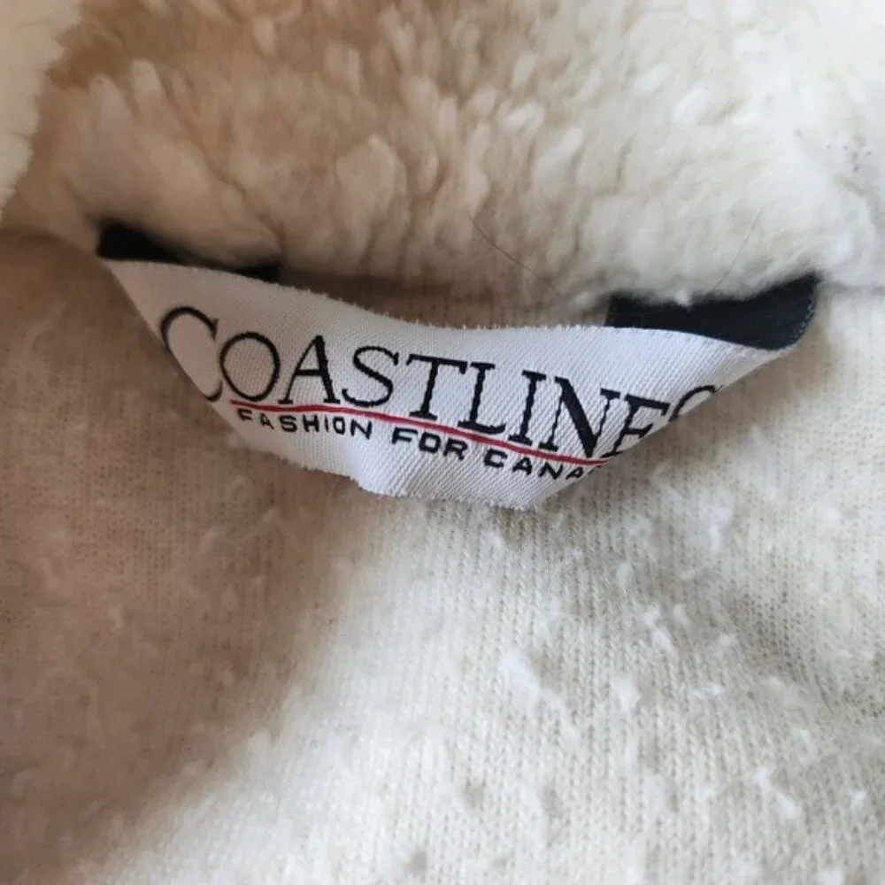 Coastline Fashion For Canada Cream Sherpa Fleece Full Zip Jacket Mock Neck Cream